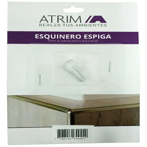 ESQUINERO ALUMINIO ESPIGA CROMO MATE 10mm